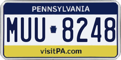 PA license plate MUU8248