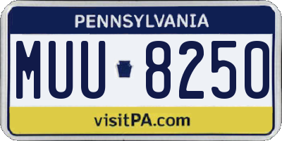 PA license plate MUU8250