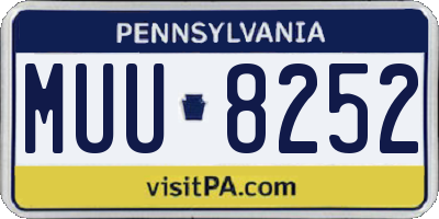 PA license plate MUU8252