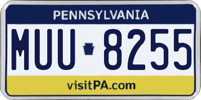 PA license plate MUU8255
