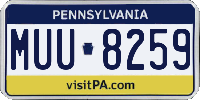 PA license plate MUU8259