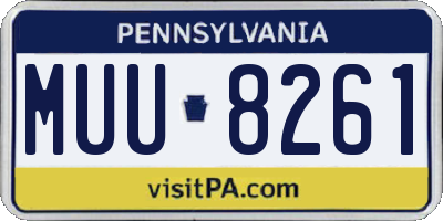 PA license plate MUU8261