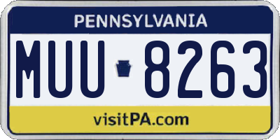 PA license plate MUU8263