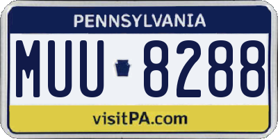 PA license plate MUU8288