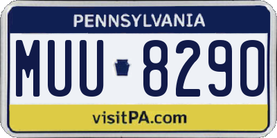 PA license plate MUU8290