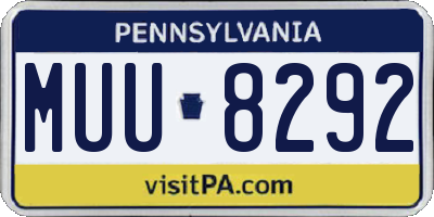PA license plate MUU8292