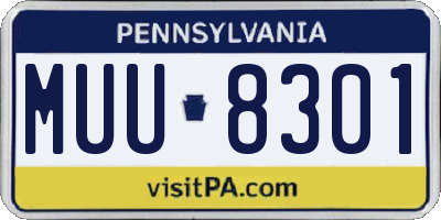 PA license plate MUU8301