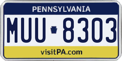 PA license plate MUU8303