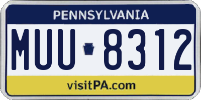 PA license plate MUU8312