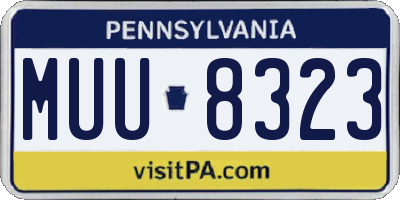 PA license plate MUU8323