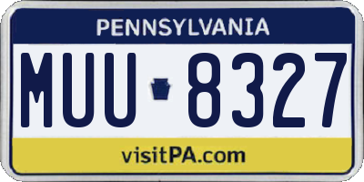 PA license plate MUU8327