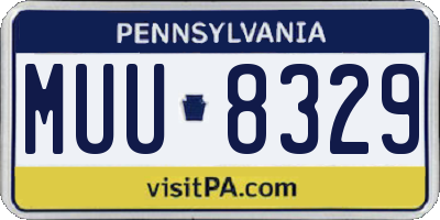 PA license plate MUU8329