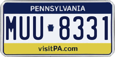 PA license plate MUU8331