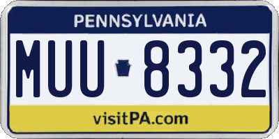 PA license plate MUU8332