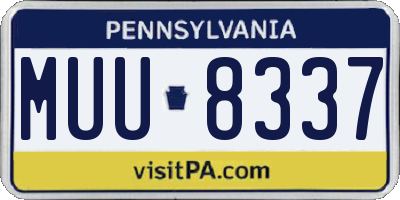 PA license plate MUU8337