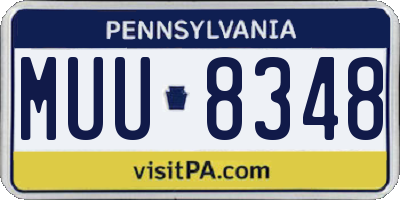 PA license plate MUU8348