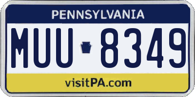 PA license plate MUU8349
