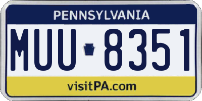 PA license plate MUU8351