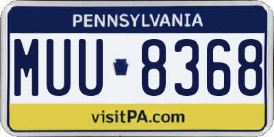 PA license plate MUU8368