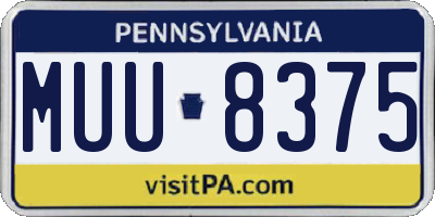 PA license plate MUU8375