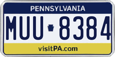 PA license plate MUU8384
