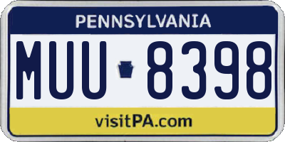 PA license plate MUU8398