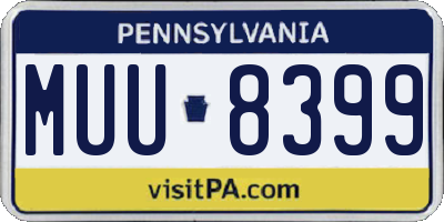 PA license plate MUU8399