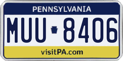 PA license plate MUU8406