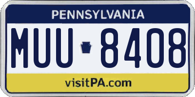PA license plate MUU8408