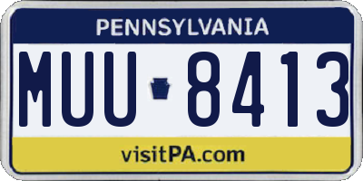 PA license plate MUU8413