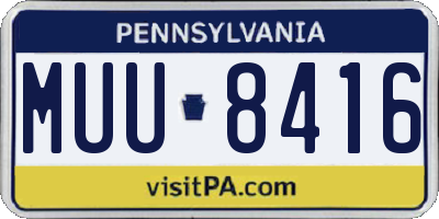 PA license plate MUU8416