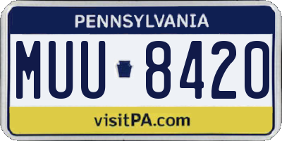 PA license plate MUU8420
