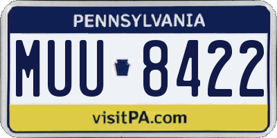 PA license plate MUU8422