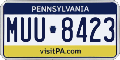 PA license plate MUU8423