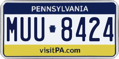 PA license plate MUU8424