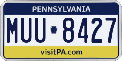 PA license plate MUU8427