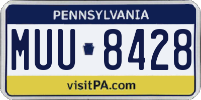 PA license plate MUU8428