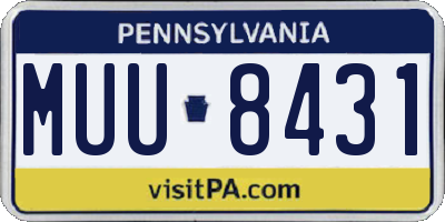 PA license plate MUU8431