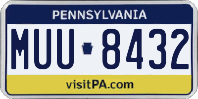 PA license plate MUU8432
