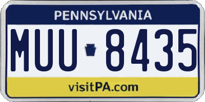 PA license plate MUU8435