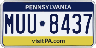 PA license plate MUU8437