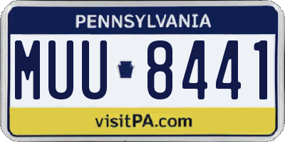 PA license plate MUU8441