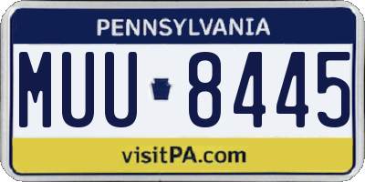 PA license plate MUU8445