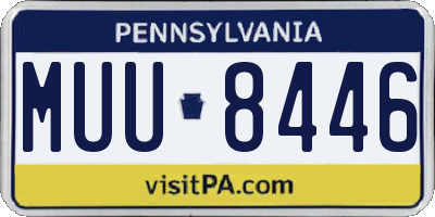 PA license plate MUU8446
