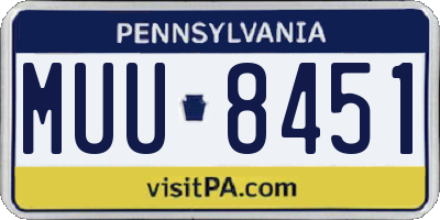 PA license plate MUU8451