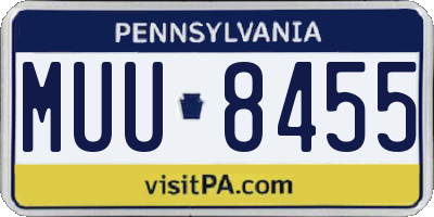 PA license plate MUU8455