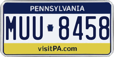 PA license plate MUU8458