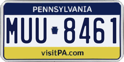 PA license plate MUU8461