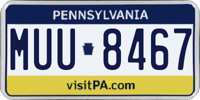 PA license plate MUU8467