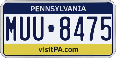 PA license plate MUU8475